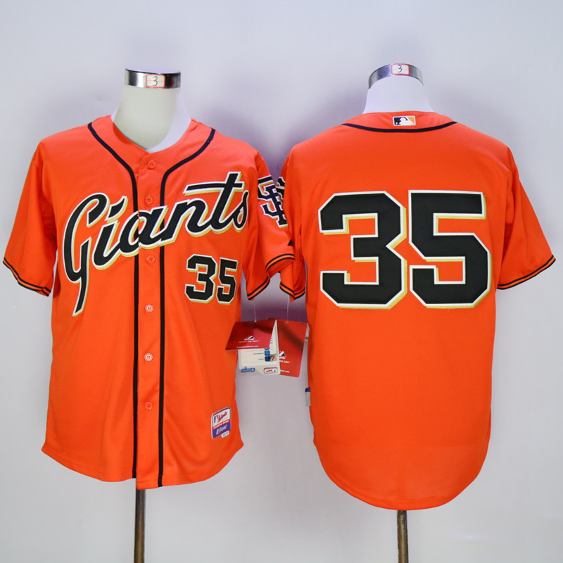 Men San Francisco Giants 35 No name Orange MLB Jerseys